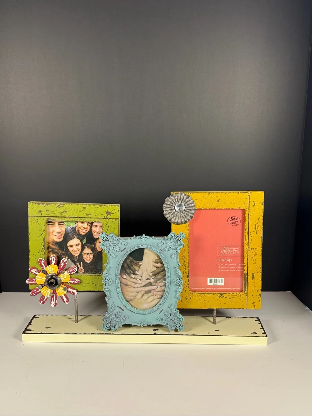 Green Tree Gallery Rustic 3 Photo Tabletop Frame Stand